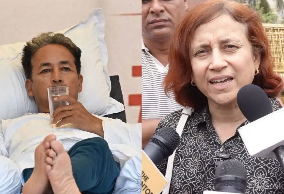 सोनम वांगचुक अस्पताल में रहे तो पत्नी करेंगी मार्च की अगुवाई, पुलिस कार्रवाई पर उठाए सवाल